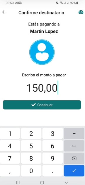 Confirme destinatario