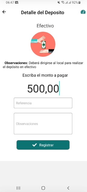 Detalle del Depósito